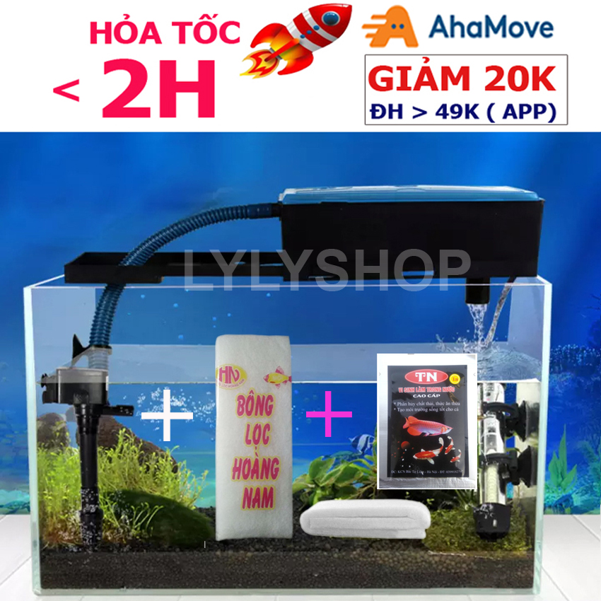 Combo máy bơm, máng lọc, RS - 188 cho hồ cá cảnh