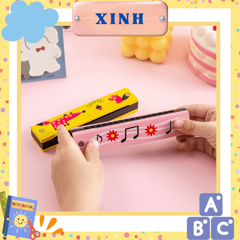 Kèn harmonica 16 lỗ bằng gỗ cho bé