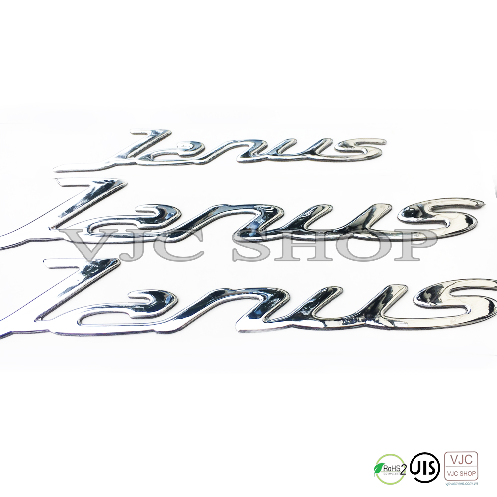 Bộ tem xe JANUS chữ nổi, trọn bộ màu bạc