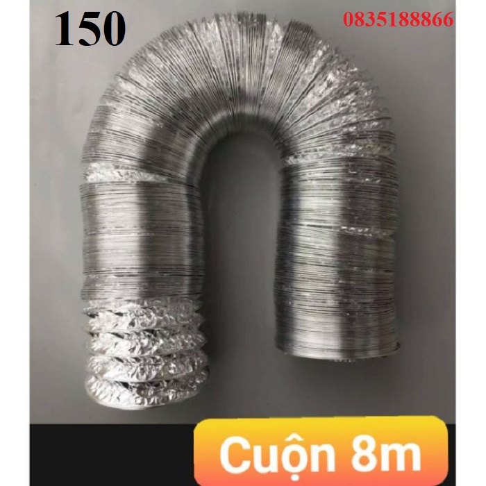 Ống gió mềm không bảo ôn hút mùi phi 150 dài 8m