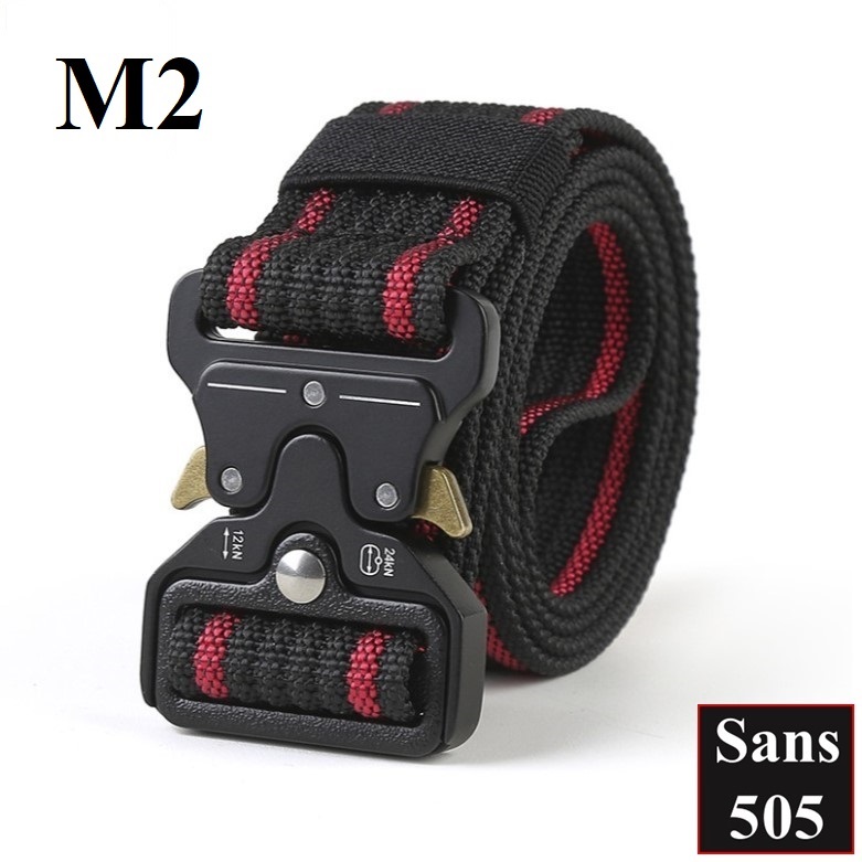 Dây nịt nam dù Sans505 vải bố canvas bền chắc cho lao động du lịch bộ đội màu đen be kaki xanh rêu nâu đỏ họa tiết