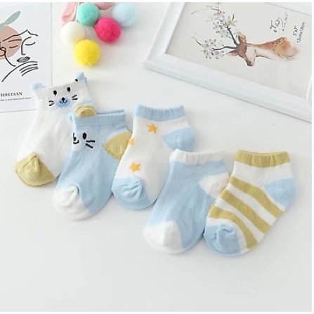 Combo 5 đôi tất lưới cổ ngắn cho bé dưới 36 tháng