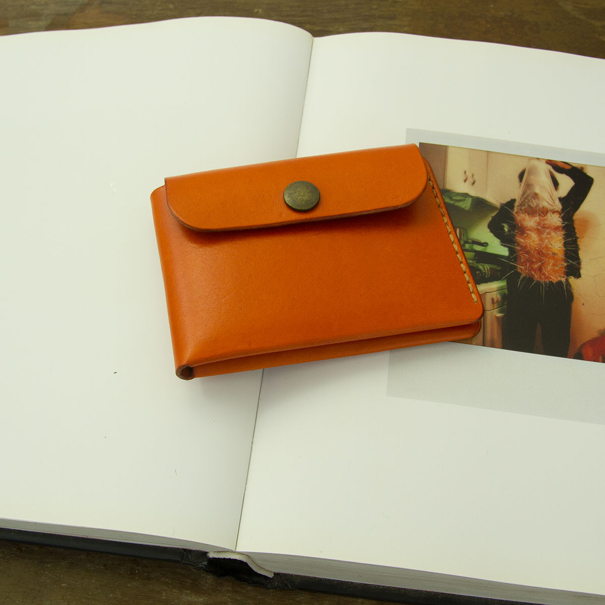 Bóp da mini dáng gập handmade - Da thật nhập khẩu - Handmade thủ công