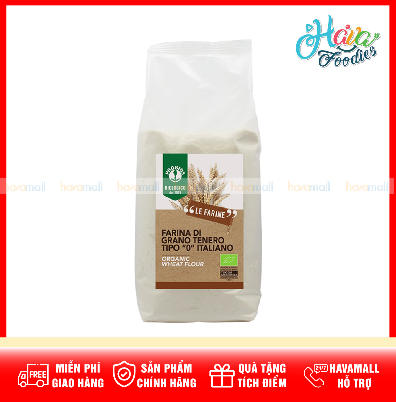 [HOÀN TIỀN MAX 10%][HOÀN TIỀN MAX 10%] Bột MÌ Hữu Cơ Đa Dụng Probios 1kg