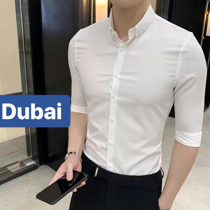 Áo sơ mi kate lụa nam đen 3d sành điệu cao cấp - dubai fashion
