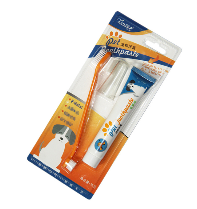 Hanpet - Bàn chải răng và Kem đánh răng chó mèo thú cưng Giúp răng miệng thơm tho hết thối mồm