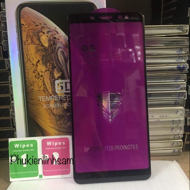 Kính cường lực OG 5D cho Xiaomi Redmi Note 5 Pro/ Note 5 Full keo màn hình siêu chịu lực