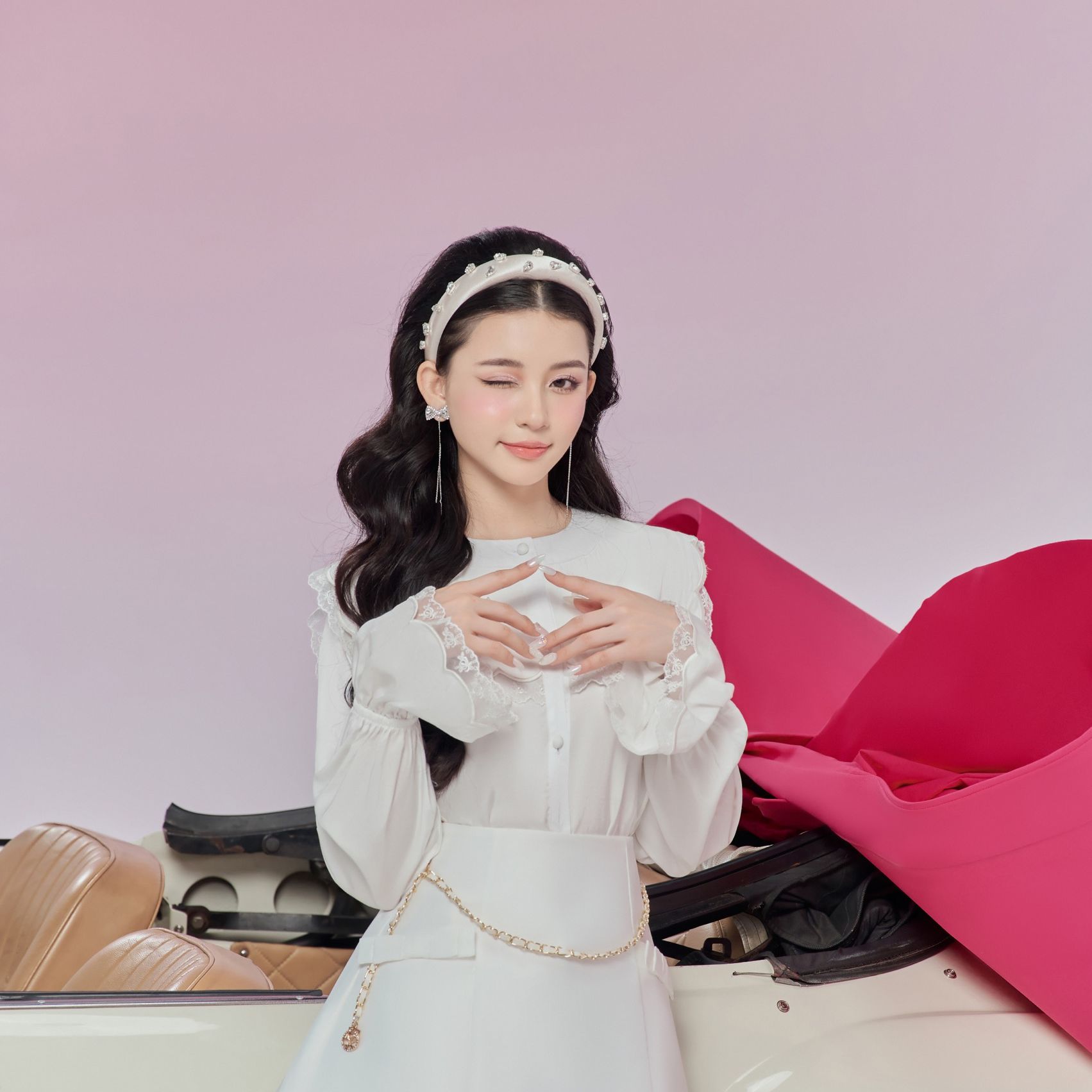Carli Shirt - Áo sơ mi lụa phối ren