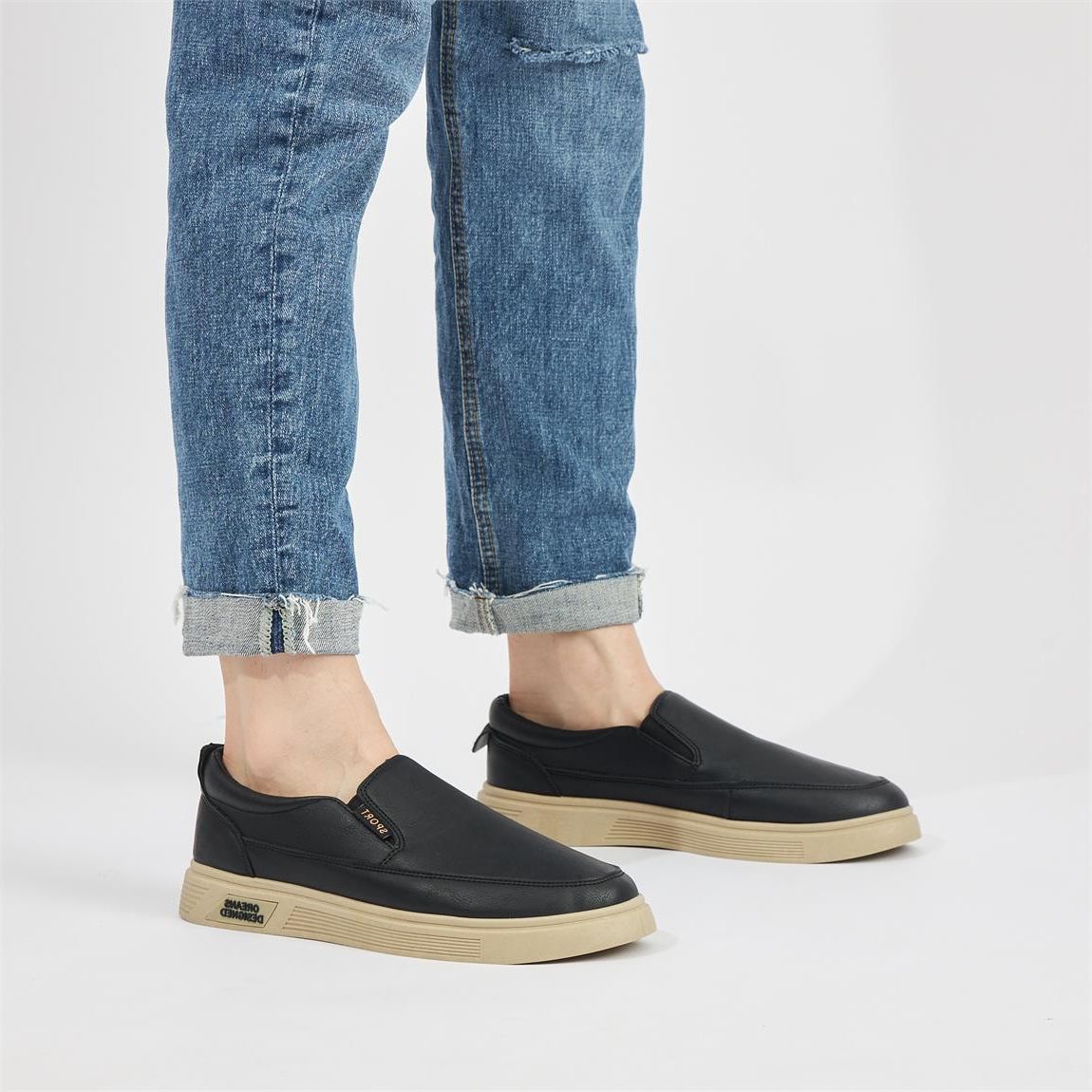 Giày slipon mwc 6066 - slipon nam chất liệu da trơn cao cấp năng động trẻ trung