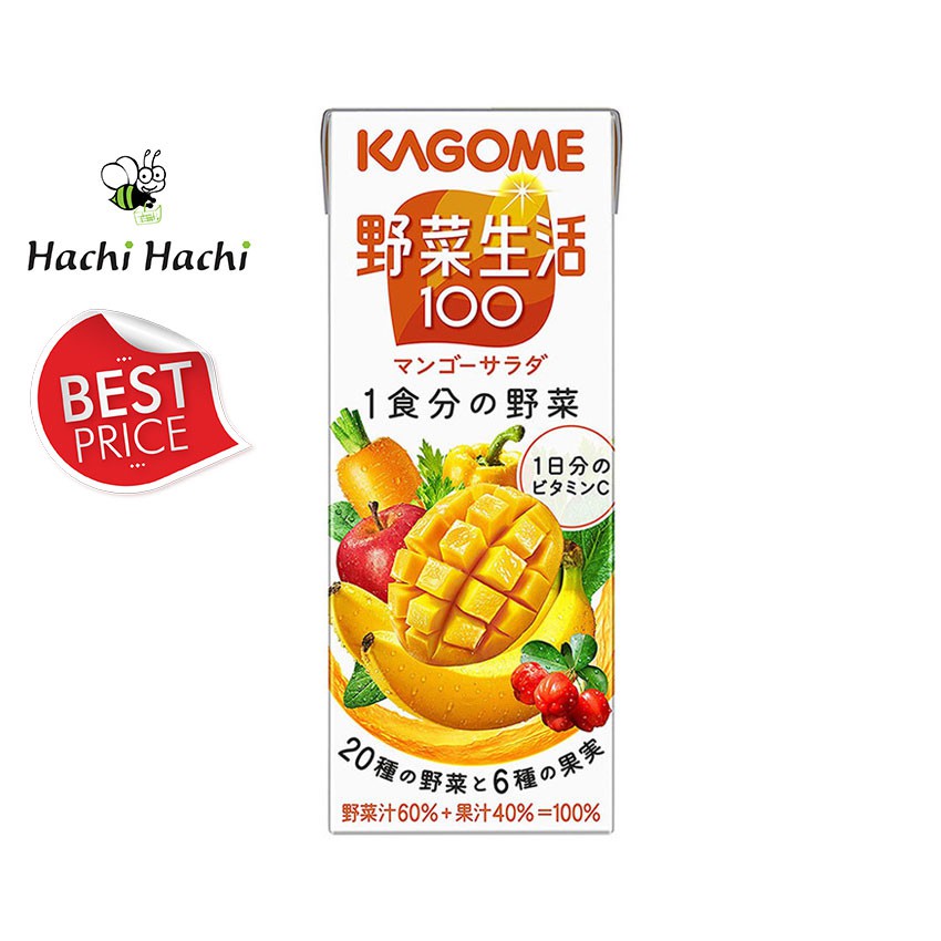 BEST PRICE - Nước ép rau củ quả nguyên chất Kagome 200ml Bổ sung Vitamin C