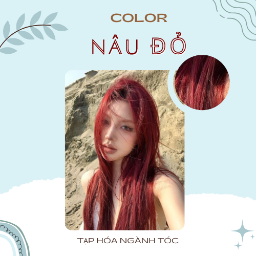 Thuốc nhuộm màu Nâu Đỏ Sáng + kèm trợ nhuộm