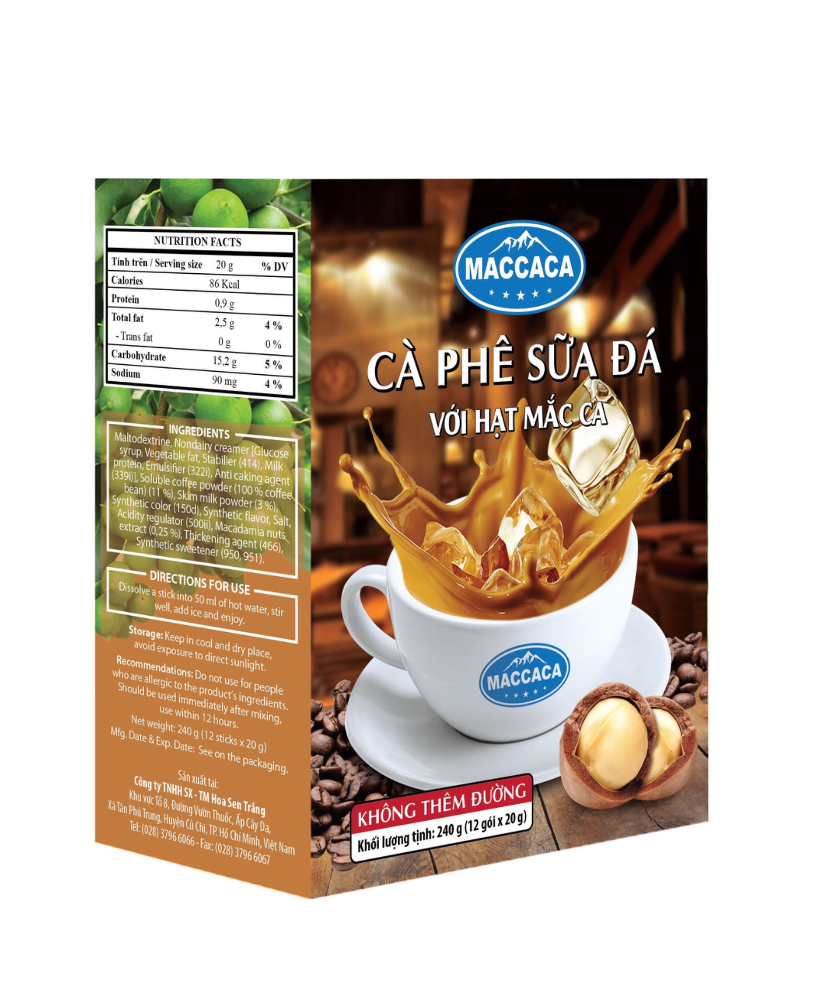 CÀ PHÊ SẦU RIỀNG VỚI HẠT MACCA