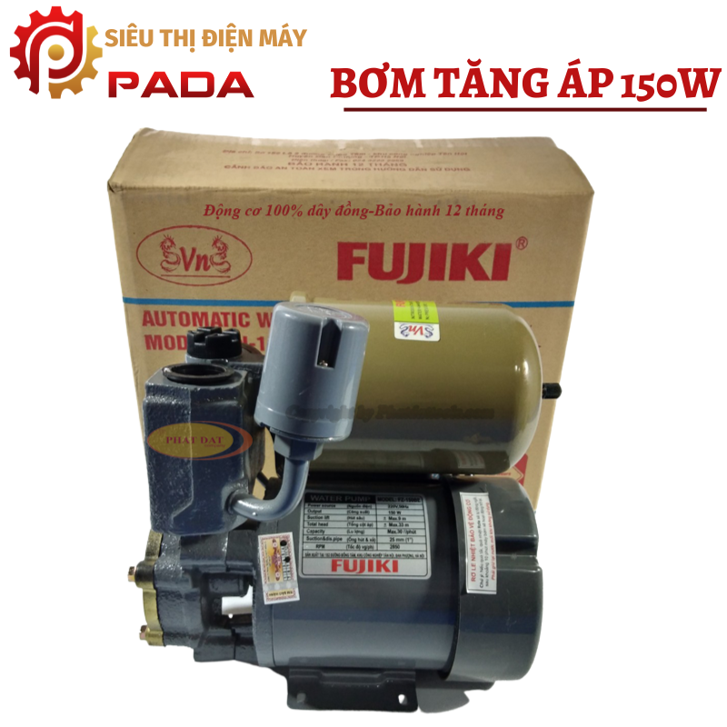 Máy bơm nước tăng áp tự động fujiki 150w-bảo hành 12 tháng