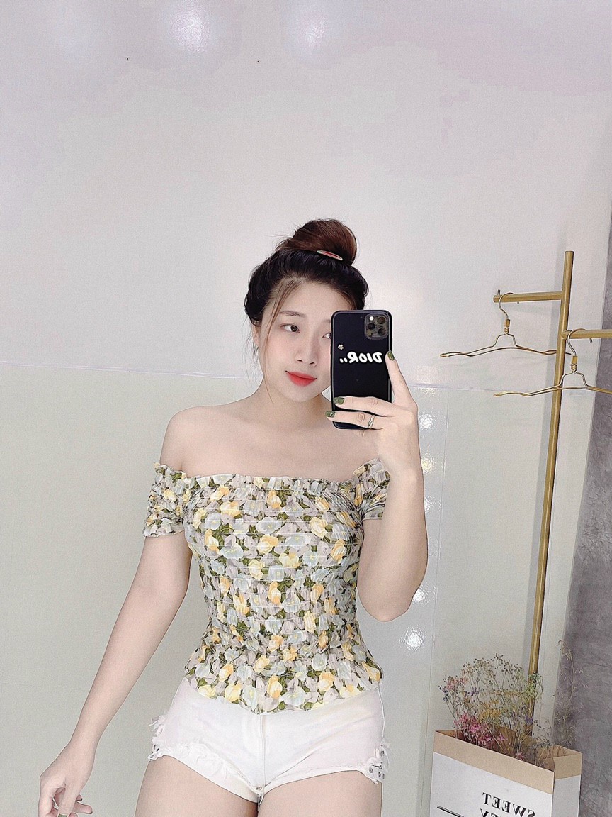 ÁO KIỂU NỮ TRỄ VAI NHÚN THUN BO NGƯỜI TÔN DÁNG CỰC XINH CHẤT VẢI VOAN LỤA DÀY MỊN MẶC ĐƯỢC TẤT CẢ CÁC MÙA TRONG NĂM SGR