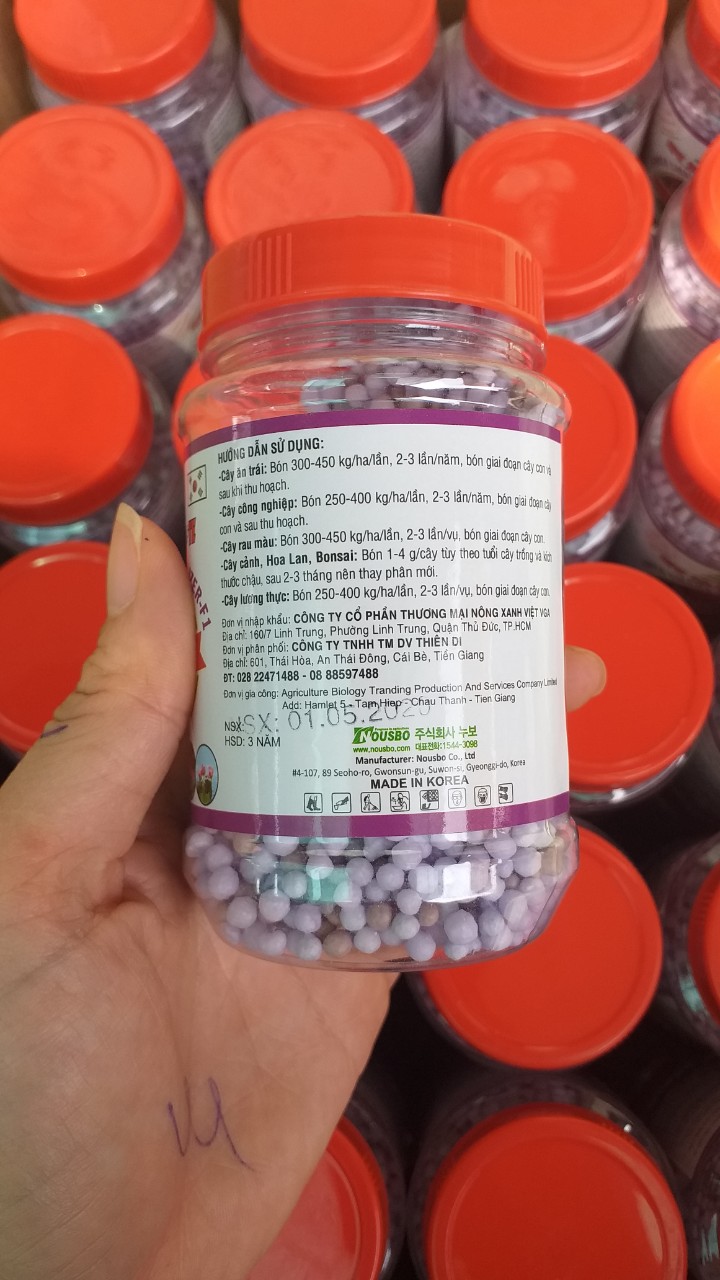 Phân tan chậm thông minh Hàn Quốc NPK 20-10-10+Te lọ 150gr