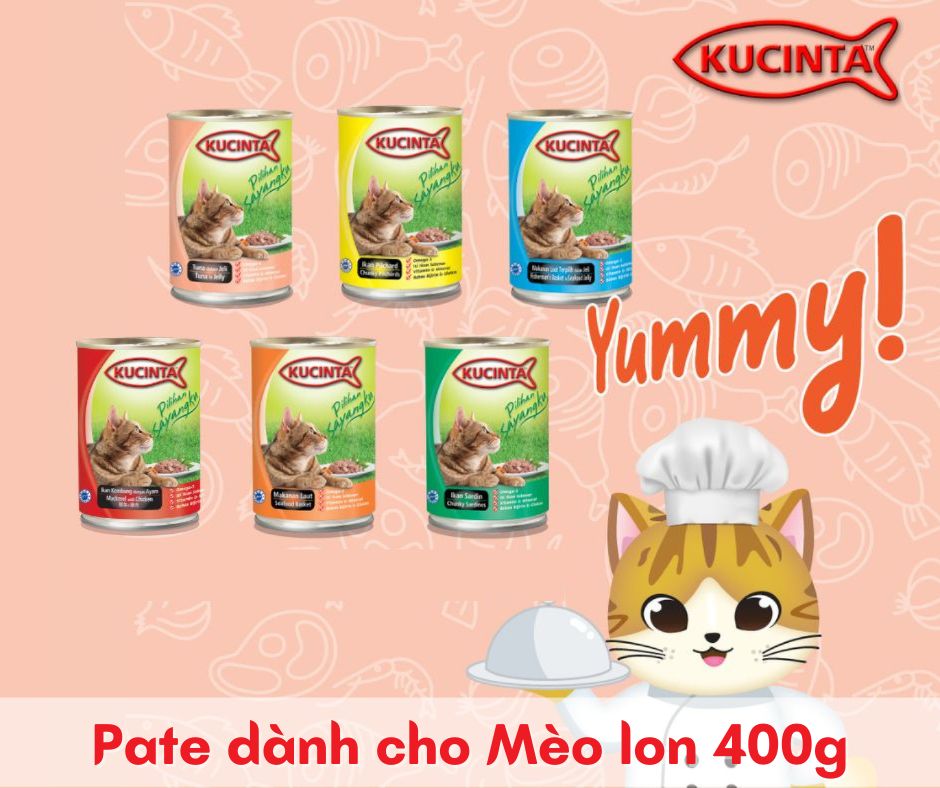 Pate Cho Mèo KUCINTA Lon 400g - [Nông Trại Thú Cưng]