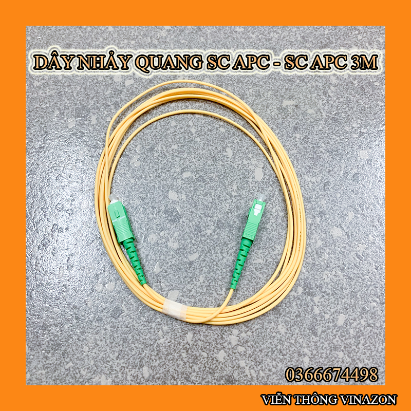 Dây nhảy quang SM SC/APC-SC/APC dài 3m 3.0mm, Simplex
