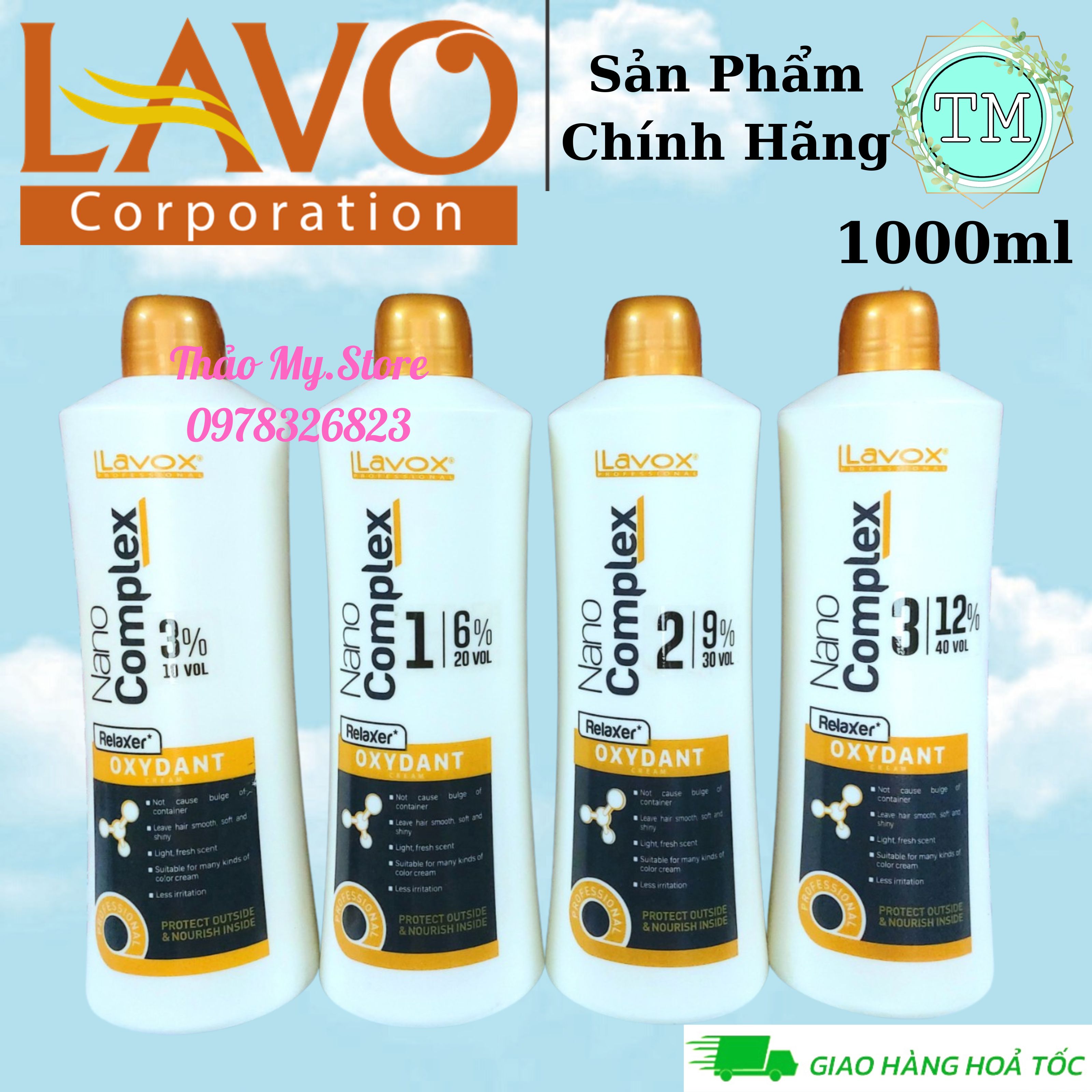 Oxy Trợ Nhuộm Lavox Nano Siêu Dưỡng 1000ml - Oxy thơm