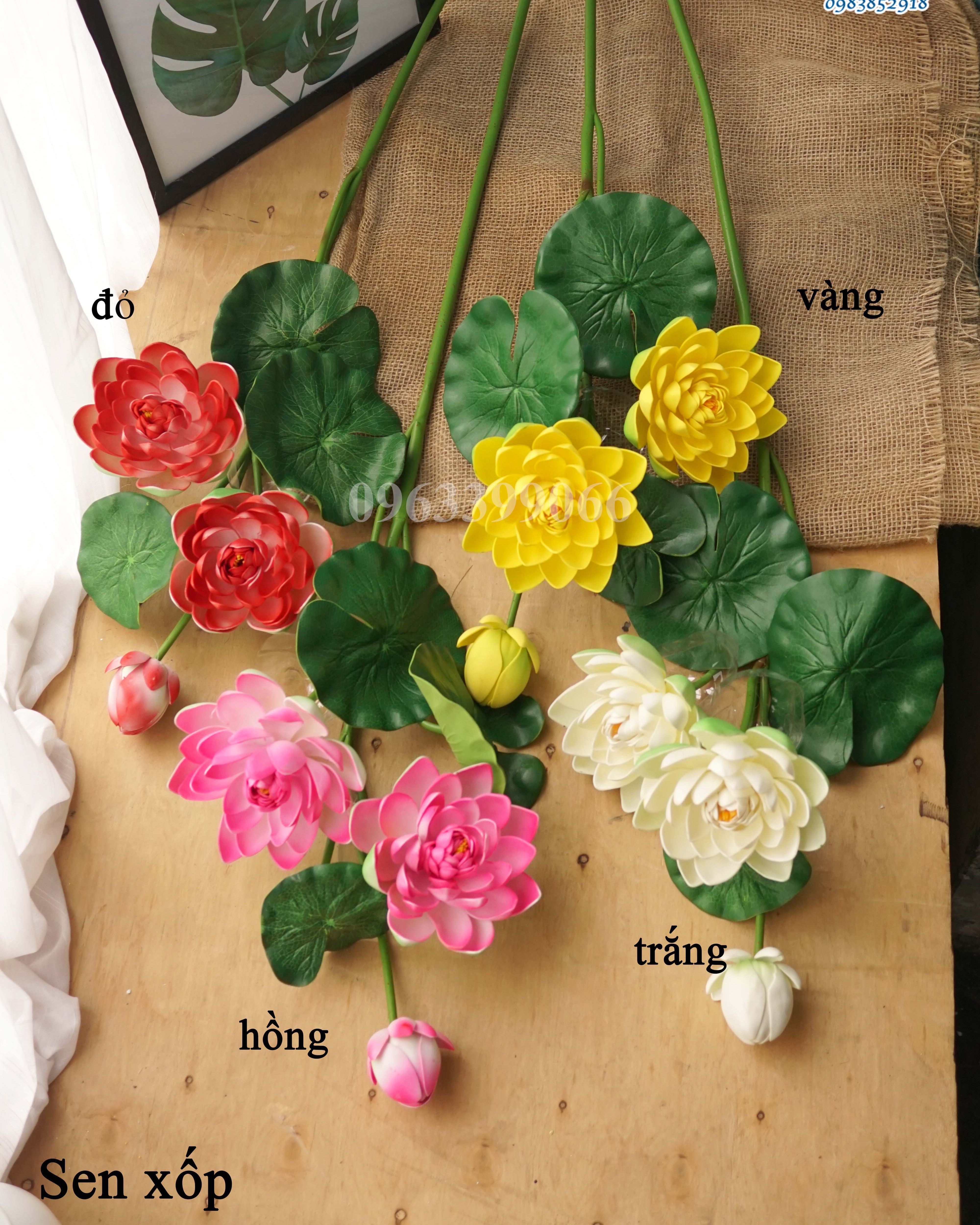 Hoa Giả Để Bàn - Hoa Sen Xốp Cao Cấp