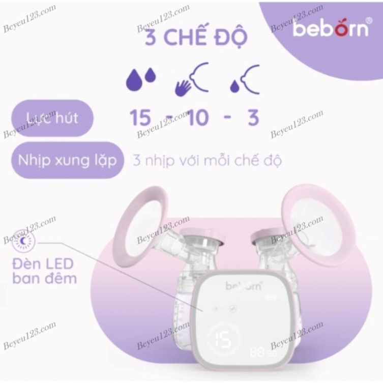 (BP02) Máy hút sữa điện đôi có pin sạc Beborn MGG