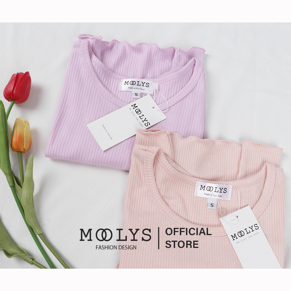 Áo crop top thun body basic dáng siêu xinh Moolys MC002