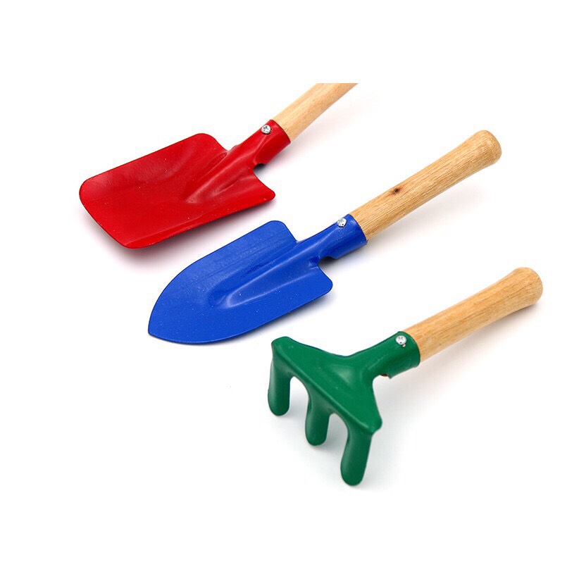 Bộ cuốc xẻng 3 màu làm vườn size trung