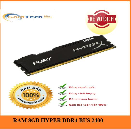 Ram PC Kingston HyperX Fury Black 8GB Bus 2400 DDR4