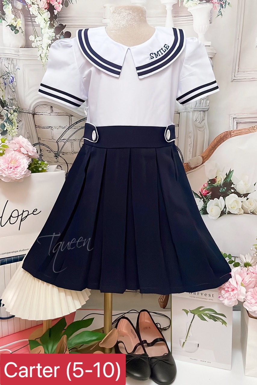 Đầm học sinh - Vải kate lụa - Danangsale
