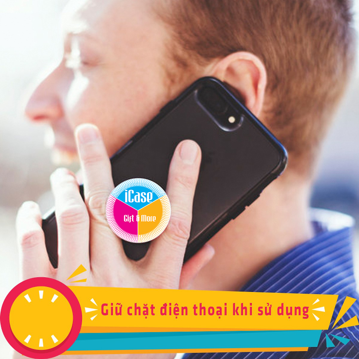 [HCM]In hình theo yêu cầu lên ốp lưng điện thoại - Tặng kèm giá đỡ điện thoại in Logo iCase