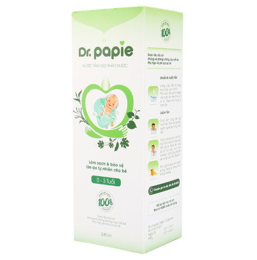 Nước tắm gội thảo dược Dr PaPie cho bé 230ml