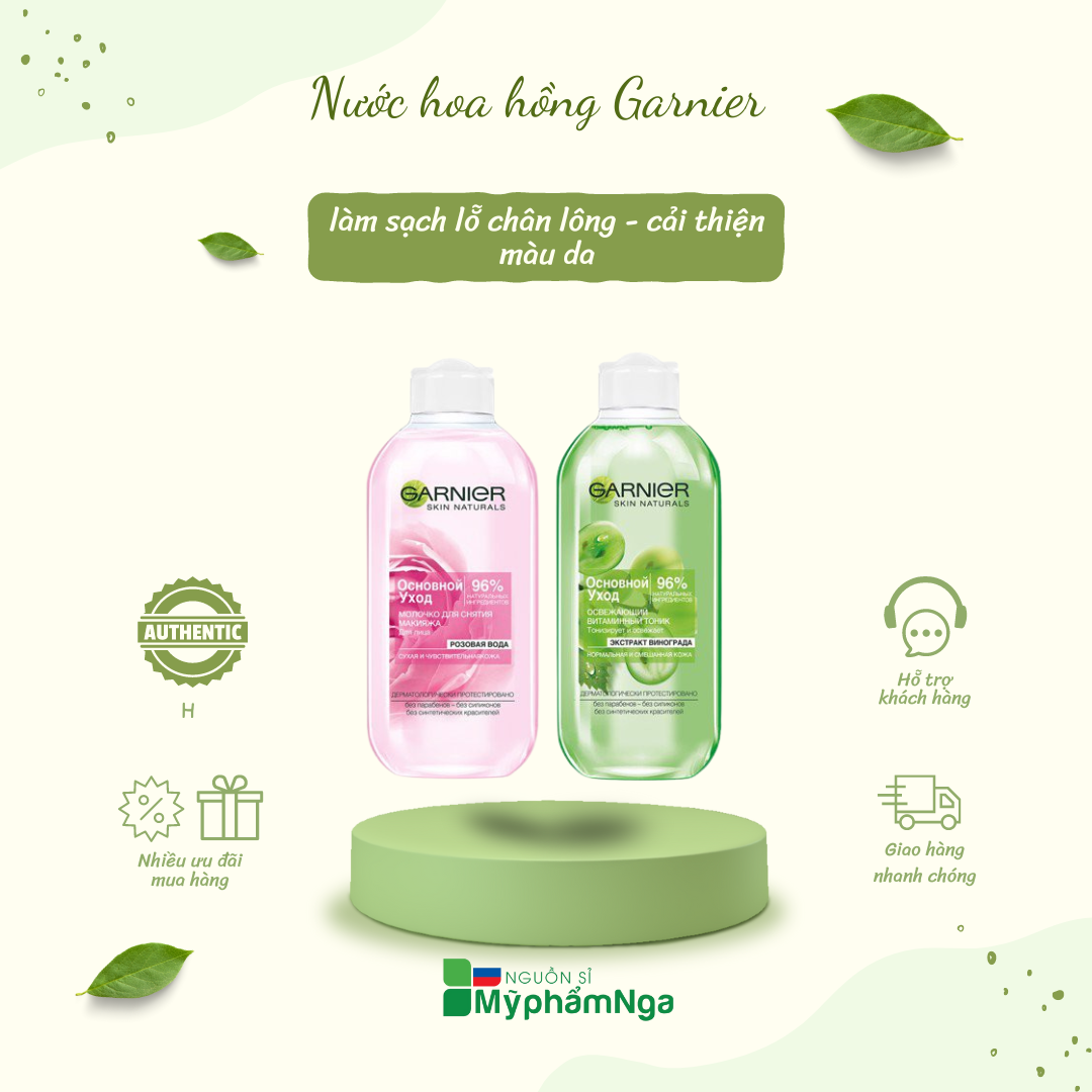 [HCM]Nước hoa hồng Garnier HỒNG da nhạy cảm