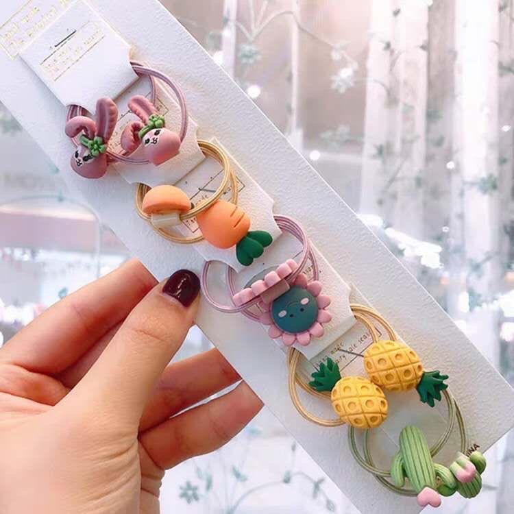 Sét 5 đôi chun buộc tóc dễ thương Hàn Quốc