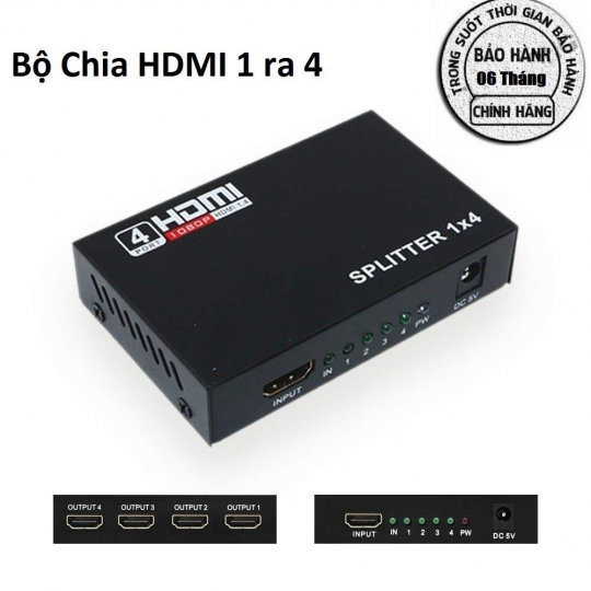 Hub chia hdmi 1 ra 4 - bộ chia hdmi switch - 1 ra 4 full hd