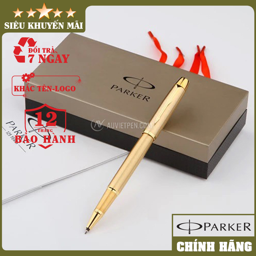 Bút ký cao cấp_Bút ký dạ bi cao cấp Parker IM Gold_Bút ký dạ bi thân vàng cài vàng_Bút ký chính hãng_Bút ký khắc tên theo yêu cầu