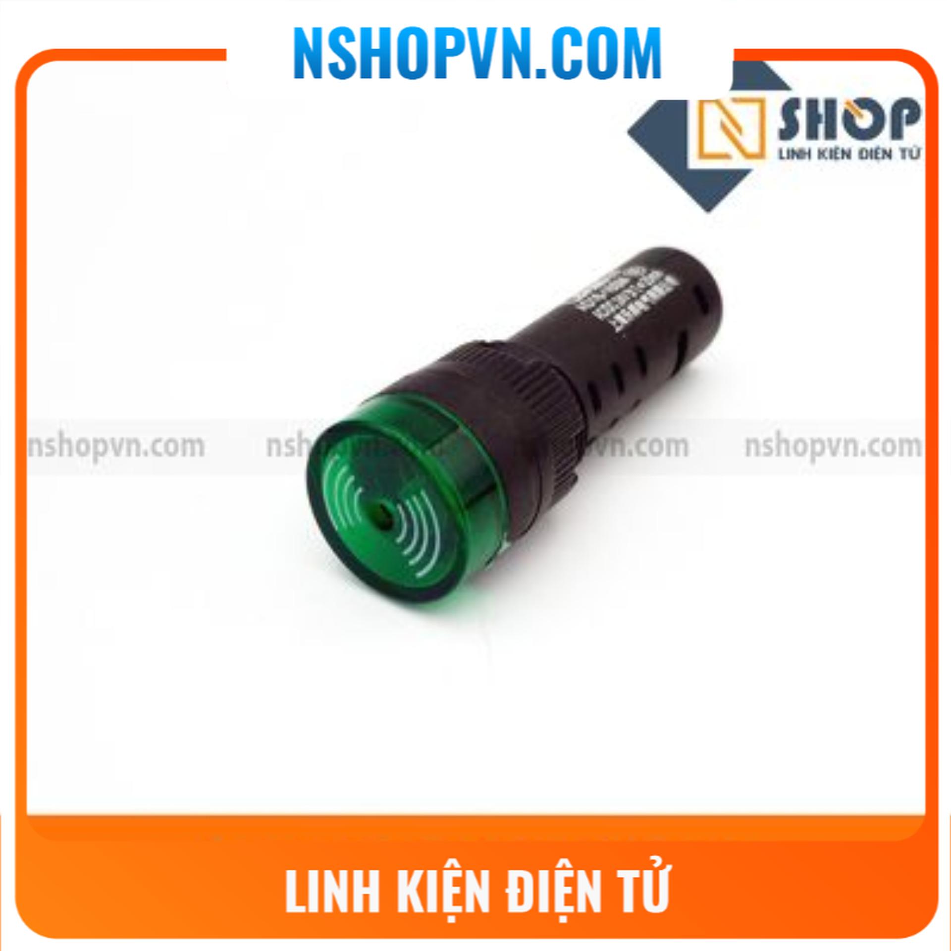 Đèn báo có còi ad16-16sm màu xanh 24v