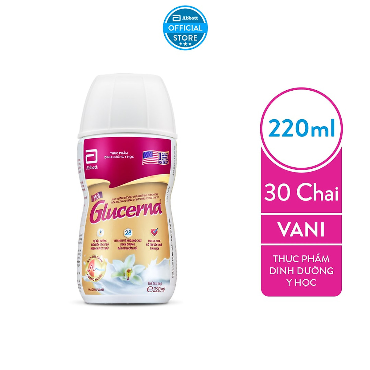 Lốc 6 chai sữa nước glucerna cho người tiểu đường 220ml.
