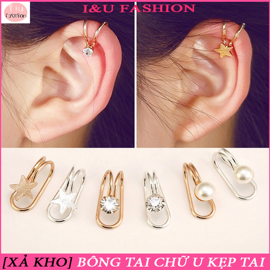 [ XẢ KHO ] Bông tai chữ U kẹp tai không cần bấm lỗ thời trang cá tính cho nữ ( giá 1 chiếc ) - Dễ dàng kết hợp cùng các mẫu khuyên tai khác KT-05