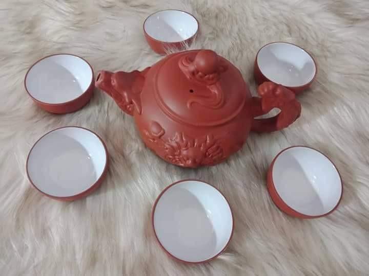 Bat Trang Tu Sa terracotta cup set