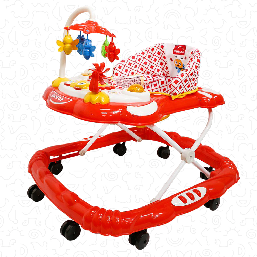 Vinatoy L4 Bee Baby Walker for 6 - 12 months baby-with glitter light-music
