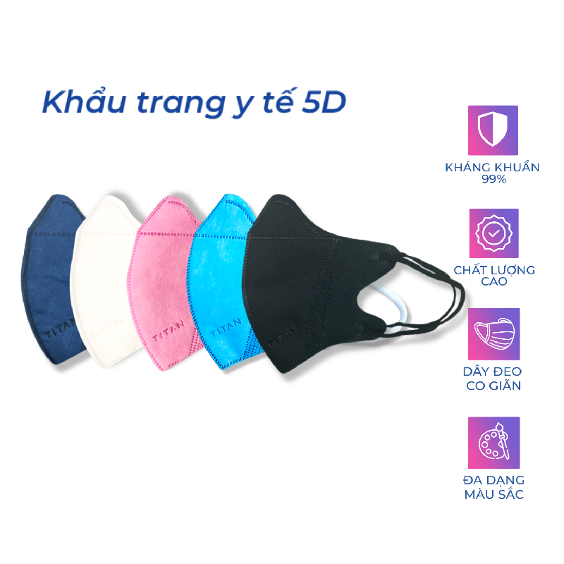 Khẩu trang y tế 5D Mask màu ĐEN (hộp 10 cái) - 5D MASK ĐEN