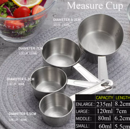 Bộ 4 Cup đong Inox