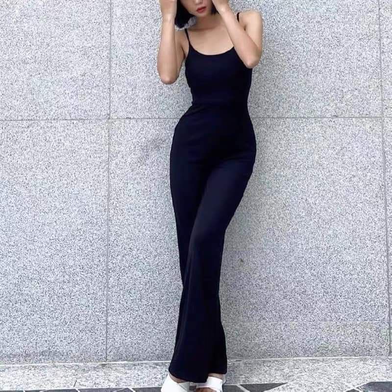 [HÀNG ĐẸP sẵn mút ngực] Jumpsuit 2 Dây Hở Lưng Ống Suông Dáng Dài