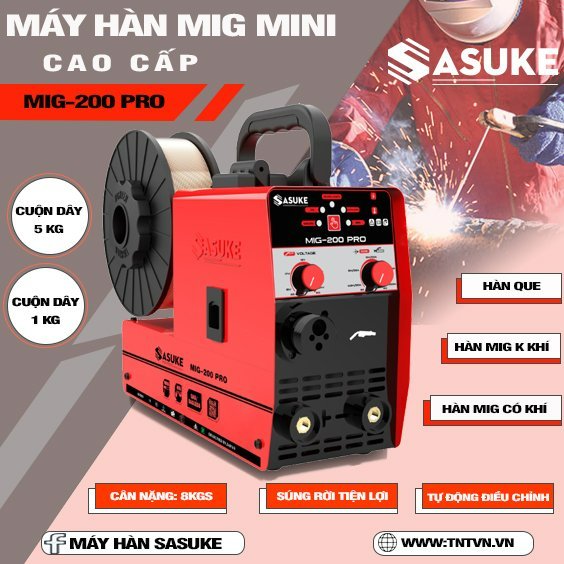 Máy hàn MIG 5 chức năng full bộ phụ kiện