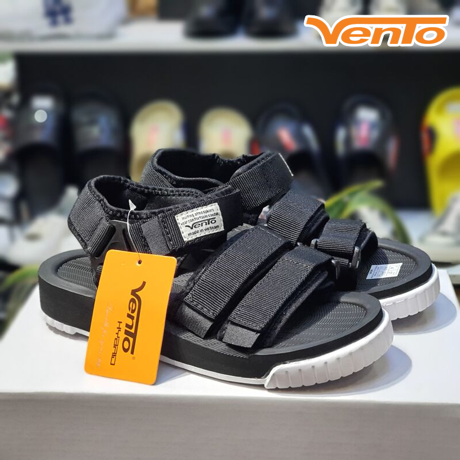 Giày Sandal Vento SD9801 Đen 3 Quai