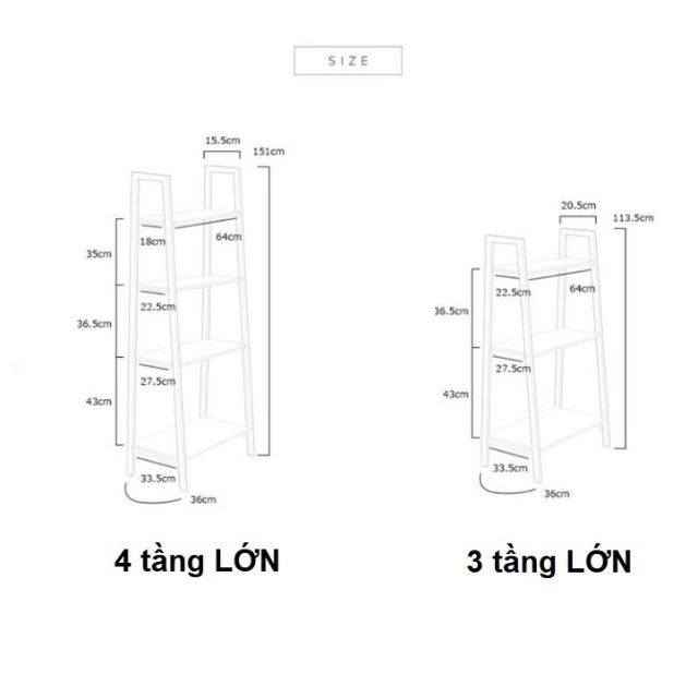 4 TẦNG - KỆ GỖ ĐA NĂNG 4 TẦNG