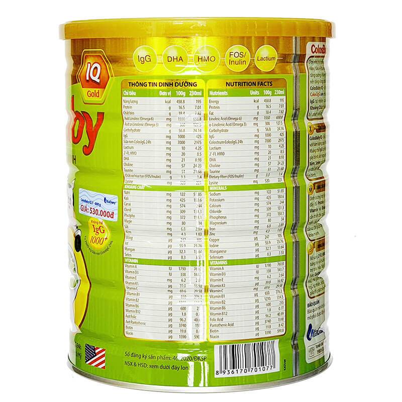 Sữa Non Colos Baby IQ 2+ 800gr