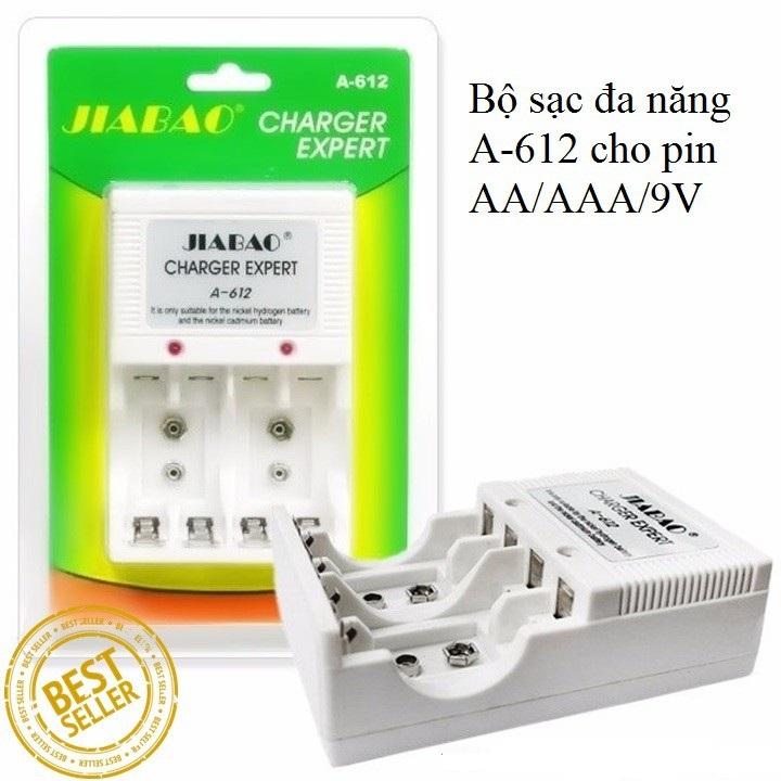 [HCM]Bộ sạc pin đa năng Jiabao a612 cho pin aa - aaa - 9v thiết kế phụ kiện chất liệu cao cấp cùng kiểu dáng nhỏ gọn tiện lợi mang theo sử dụng ở bất cứ nơi đâu