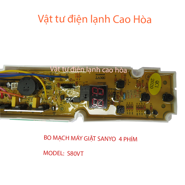 Bo mạch máy giặt sanyo 4 phím bấm s80vt