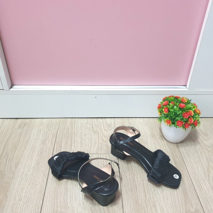 GIÀY SANDAL QUAI LỤA NHÚN, GÓT 3CM