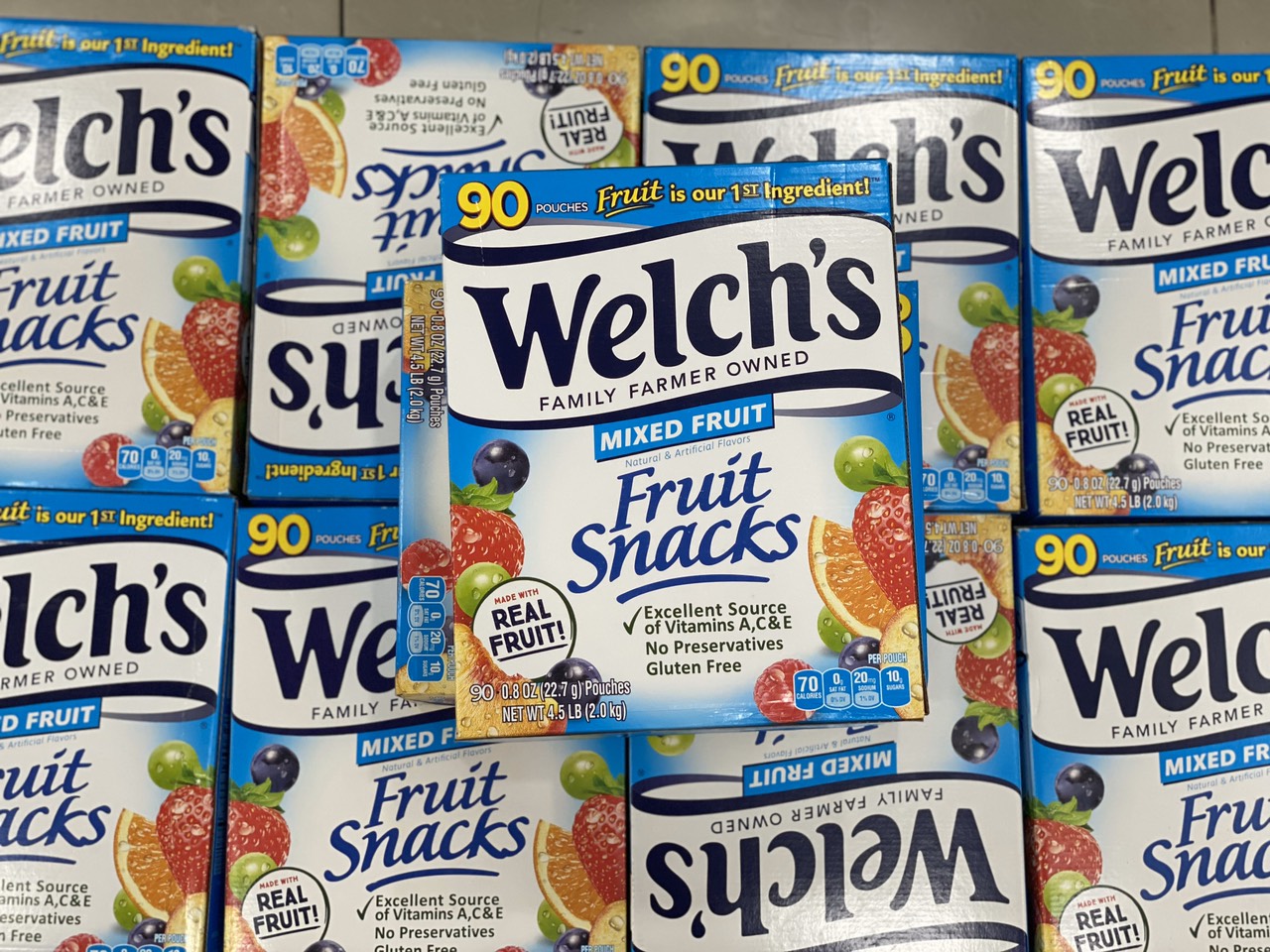 KẸO DẺO TRÁI CÂY WELCH'S FRUIT SNACKS 90 GÓI MỸ